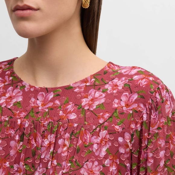 Sachin & Babi Meg Floral Print Ruffle Chiffon Mini Dress Size L Bordbloom NWT - Picture 11 of 12